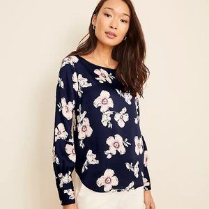 NWT Ann Taylor Floral Boatneck Blouse